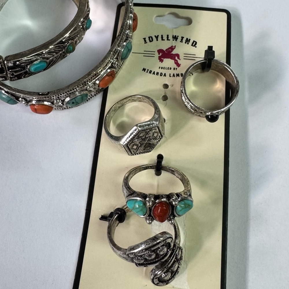 Idyllwind Silver and Blue Bohemian Rings